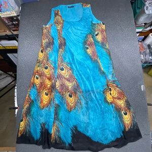 Women’s Zanzea 5XL Blue/Gold Long Dress